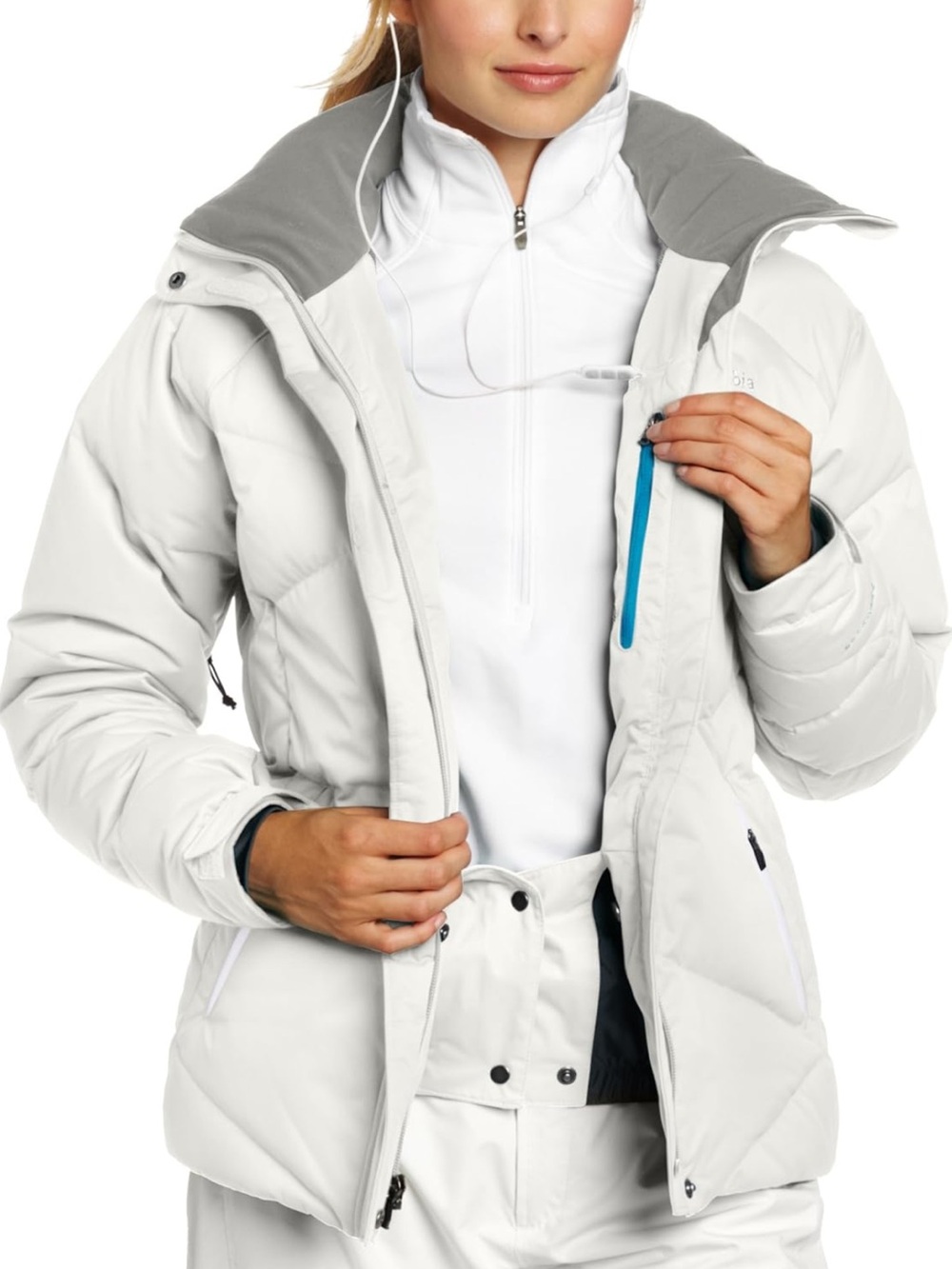 Columbia White Hooded Omni-Shield Down Jacket Sz XS